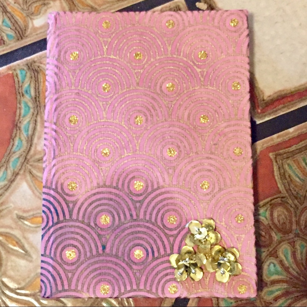 💗World Market Pink/Gold Indian Hardcover Journal